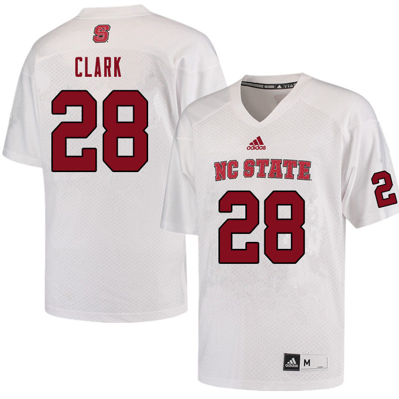 Men #28 C.J. Clark NC State Wolfpack College Football Jerseys Sale-White